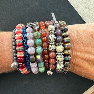 Ela Rae beaded bracelets, elastic and charms